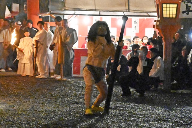 【追儺式】世の中の恐れ・苦しみを表す黄鬼（２０２５年２月１日撮影）