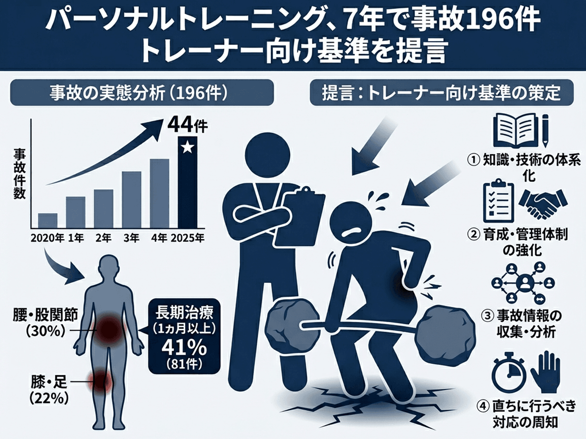 パーソナルトレーニング、7年で事故196件 トレーナー向け基準を提言