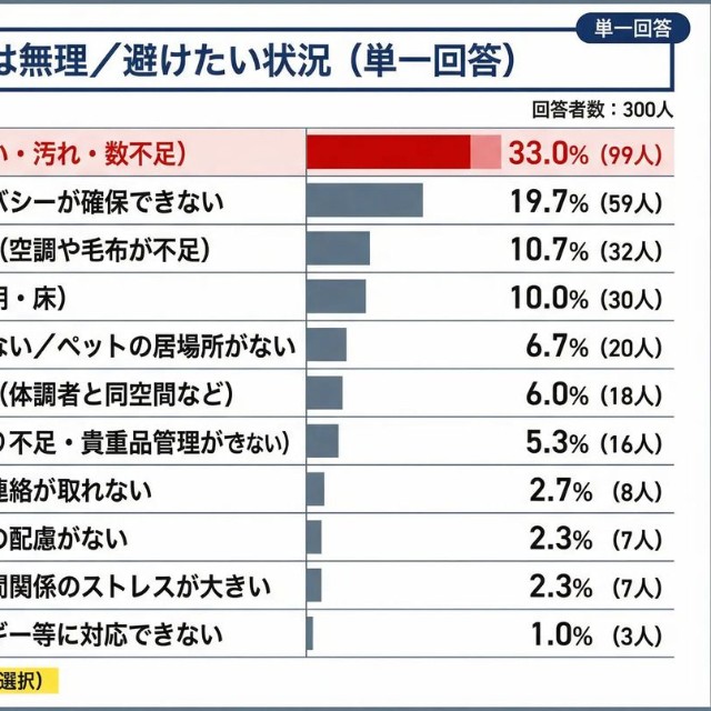 避難所生活で避けたいこと。（提供画像）
