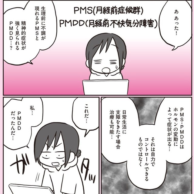 偶然知ったPMDDに衝撃（なおたろーさん提供）