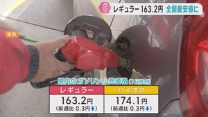 宮城県のレギュラーガソリン　全国最安値の１６３．２円　