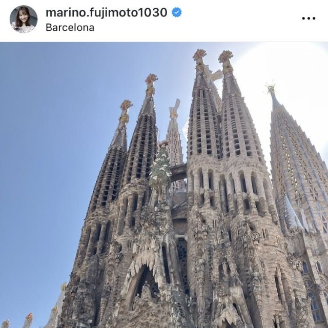 藤本万梨乃アナのインスタグラム＠marino.fujimoto1030より