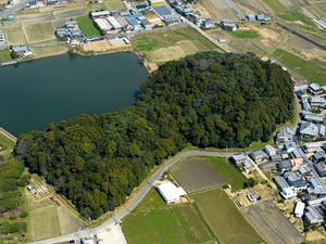 宮内庁が陵墓として管理する奈良県桜井市の箸墓古墳＝2016年3月、朝日新聞社ヘリから