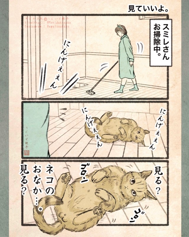 【漫画】『今日もネコ様の圧が強い』10　©Uguisu Utako