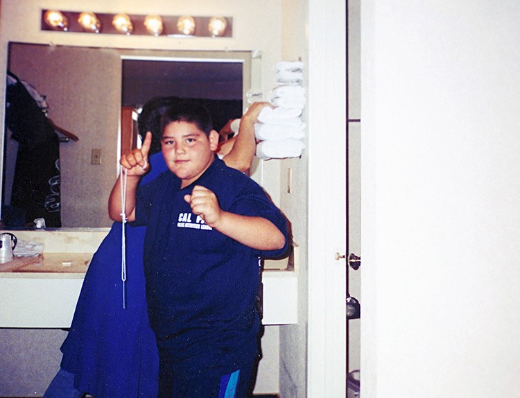 **EMBARGO: No electronic distribution, Web posting or street sales before 3:00 a.m. ET Sunday June 16, 2019. No exceptions for any reasons. EMBARGO set by source.** A childhood photo of Andy Ruiz, Jr., when he turned to boxing to escape a rough life on the streets of his home town the border city of Imperial, Calif., June 7, 2019. The 29-year-old son of Mexican immigrants, Ruiz became the unlikely heavyweight boxing champion on June 1 by pummeling the unbeaten British champion Anthony Joshua. (Sandy Huffaker/The New York Times)