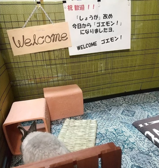 ゴエモンくんを歓迎するプレート