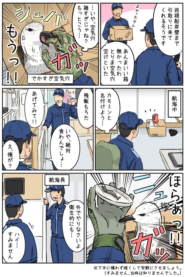 【漫画】『かもめを拾った話』3（タニシさん提供）