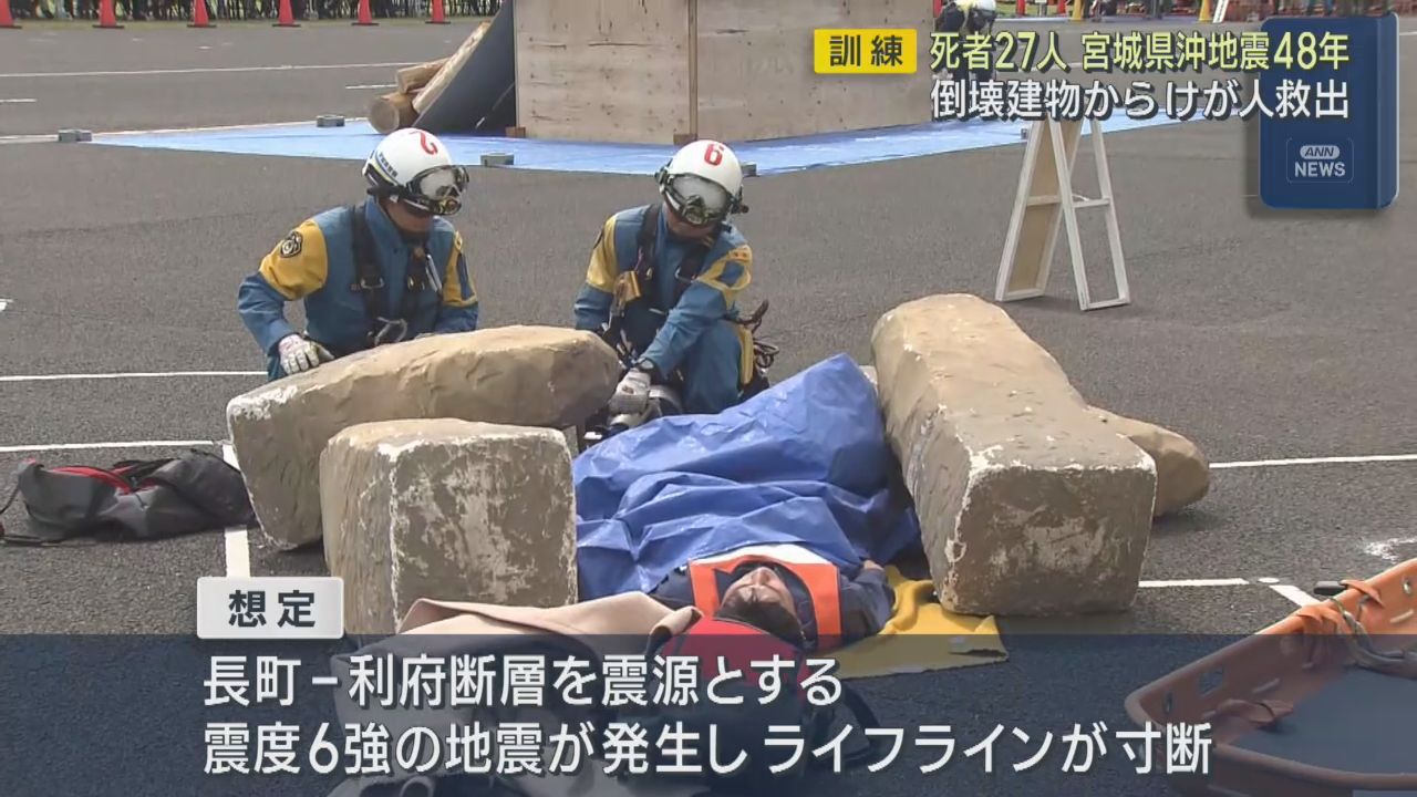 宮城県沖地震から４８年　仙台市で大規模な防災訓練