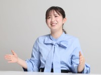 西尾桃アナウンサー（撮影・石井剣太郎）