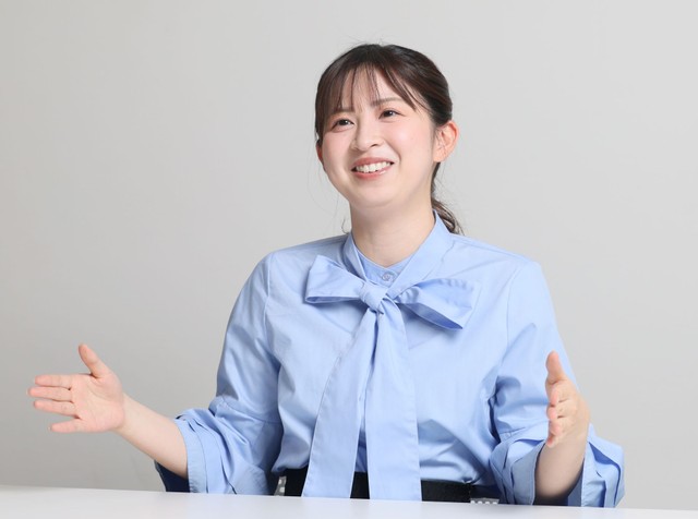 西尾桃アナウンサー（撮影・石井剣太郎）