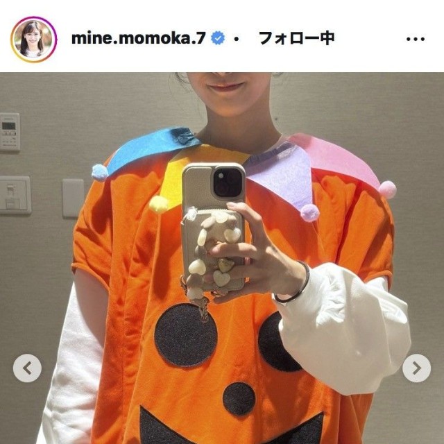 嶺百花アナウンサーのインスタグラム＠mine.momoka.7より