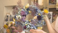 アジサイのドライフラワーでリース作りに挑戦