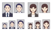 各種証明写真のイラスト（磯 りす/stock.adobe.com）