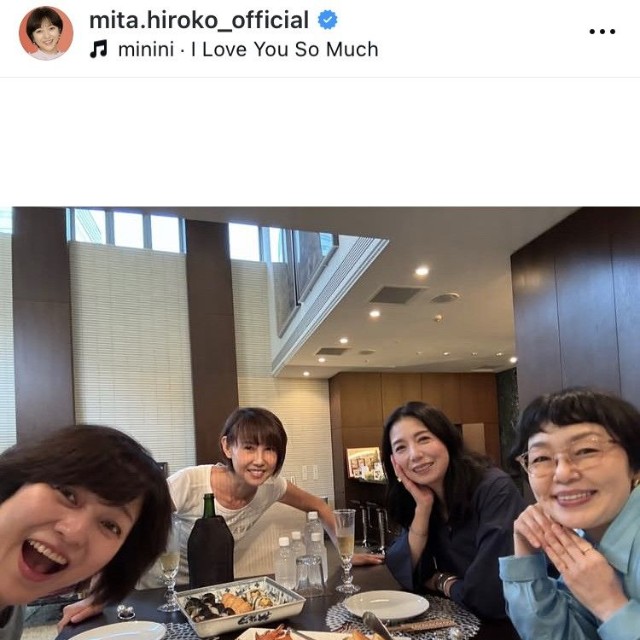 三田寛子インスタグラム＠mita.hiroko_officialより