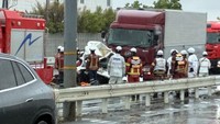 事故があった国道2号　岡山市中区平井