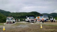大雨による災害に備え　国交省岡山河川事務所と和気町が吉井川で合同訓練