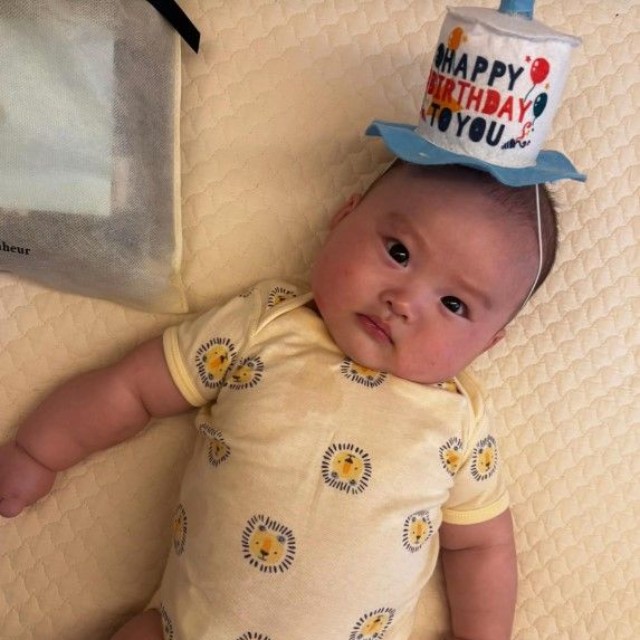 生後4カ月のころの、ムチムチてんころ君（提供：＠tenko_ro719さん）
