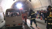 香川・徳島の県境のトンネル　両県の消防・警察が交通事故を想定し合同訓練