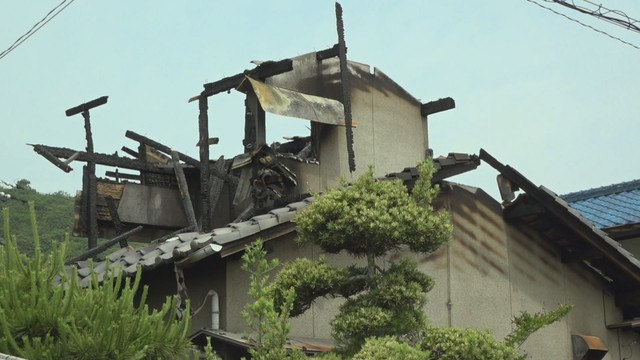 全焼した住宅　玉野市和田