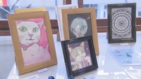 高松市田町のギャラリーで開かれている「猫展」