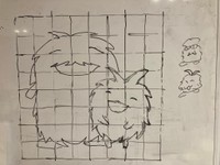 「64分割」グリッド法で描いたイラスト/みくさ（@kotatsu_mikusa）さん提供