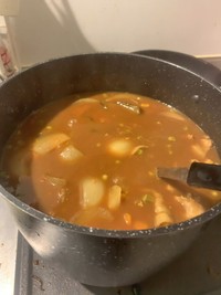 意外にもうまく完成した無水カレー＝とわぷーさんのX（@hyougemono711）より