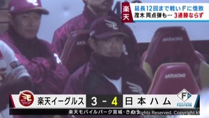 楽天イーグルス　接戦ものにできず今季初の３連勝ならず　２３日