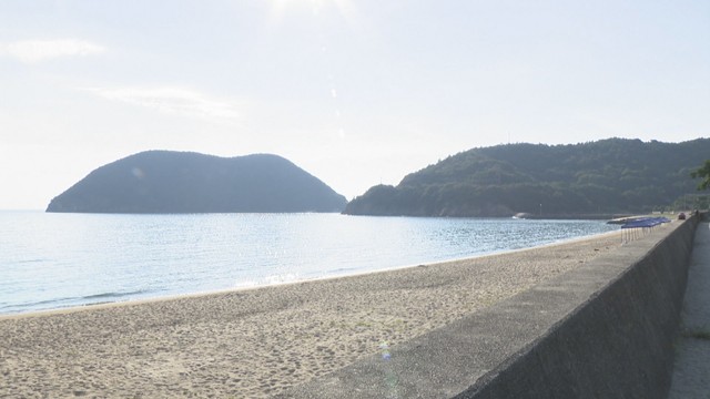 水難事故が起きた名部戸海水浴場　三豊市