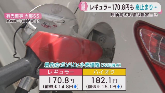 ガソリン価格高騰が続く　電気料金値上がりの可能性も