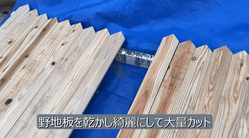 フェンスは板のカットから手作業／akaneさん（@DIY-akane24）提供