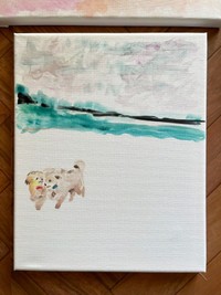 犬好きなお母さんが30年ぶりに描いた作品（画像提供：形が定まらない犬さん）