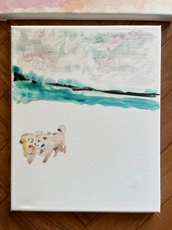 犬好きなお母さんが30年ぶりに描いた作品（画像提供：形が定まらない犬さん）