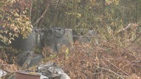 活性炭が置かれた資材置き場(岡山･吉備中央町)2023年