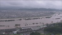高梁川の水が小田川に逆流し氾濫　2018年7月
