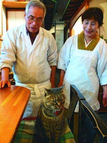 店じまいの後、みんなでくつろぐ