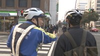 歩車分離式になった交差点で「自転車のマナー向上」呼び掛け　高松市