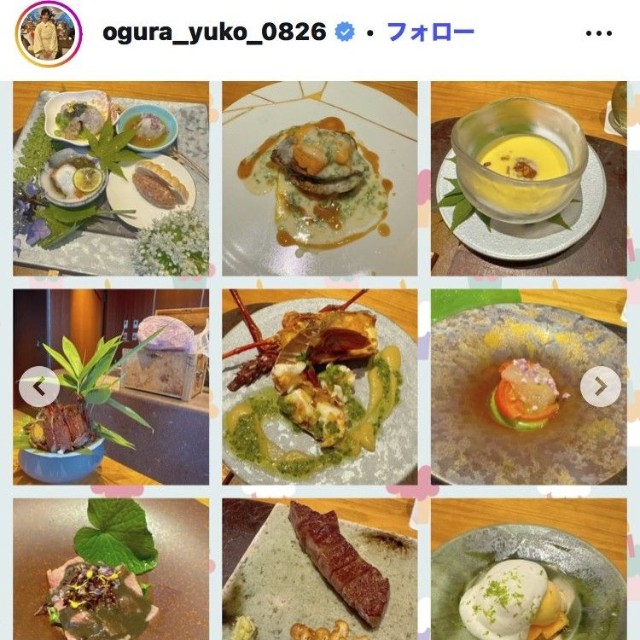 小倉優子のインスタグラム＠ogura_yuko_0826より