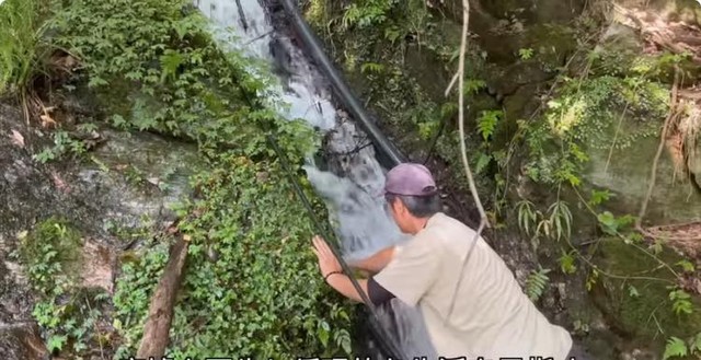 ここが水源です。「水基」からさらに200mほど上流にあります（写真提供：YouTubeチャンネル「小さな村で暮らす」さん）
