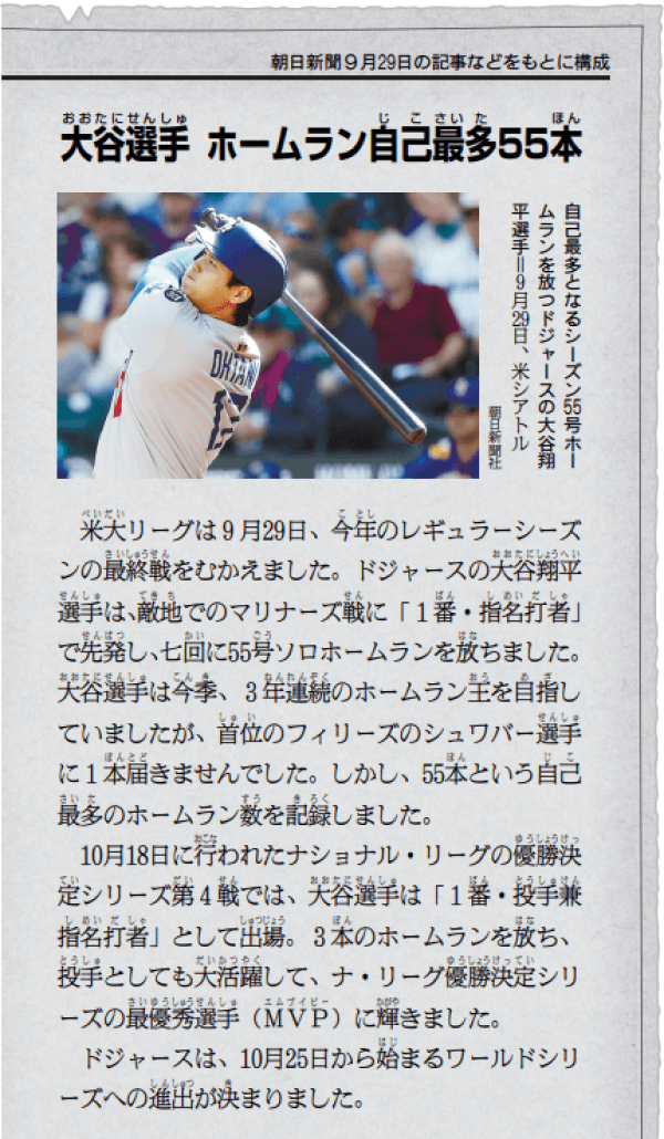 MLB大谷翔平活躍紙面 MLB大谷翔平活躍紙面 大谷翔平「50―50」、史上初の快挙に新聞
