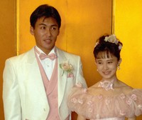 挙式した松本典子さんと笘篠賢治さん（1992年）