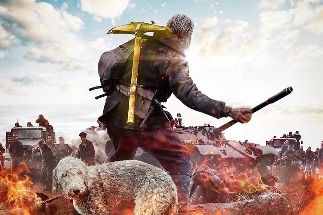 ナチス戦車隊相手に＜ツルハシ＞1本で戦う不死身の老兵、アアタミと相棒犬、ウッコ（映画『SISU/シス 不死身の男』／© 2022 FREEZING POINT OY AND IMMORTAL SISU UK LTD. ALL RIGHTS RESERVED.　配給：ハピネットファントム・スタジオ）