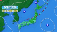 予想天気図21日午前9時　提供：ウェザーニューズ
