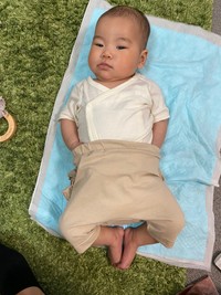 生後3か月にして、昭和の親父感たっぷり？！（ゆこゆこさん提供@meguminoamechan）