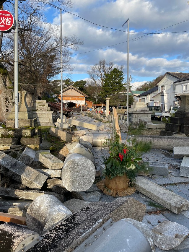 輪島市の被災状況（自家焙煎珈琲店 神音@kanonstayさん提供）