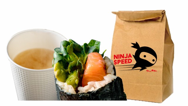 香川県産オリーブサーモンと初摘みノリを使った巻きずし　東京ワールドゲートのラウンジで販売