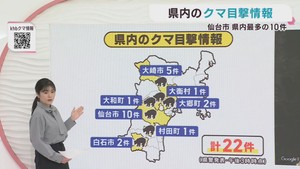 クマの目撃情報　宮城県　１７日午後３時〜１８日午後３時