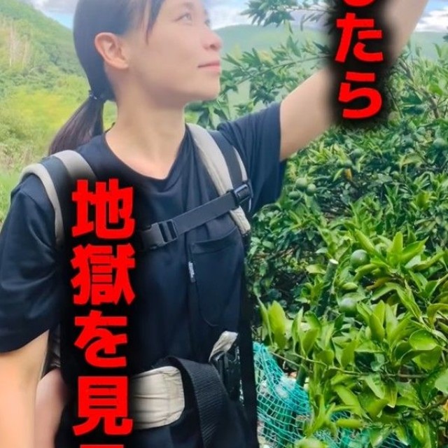 結婚する際、夫から「結婚したら地獄を見る」といわれた妻（「みかん家族｜愛媛の柑橘農家」さん提供、Instagramよりキャプチャ撮影）