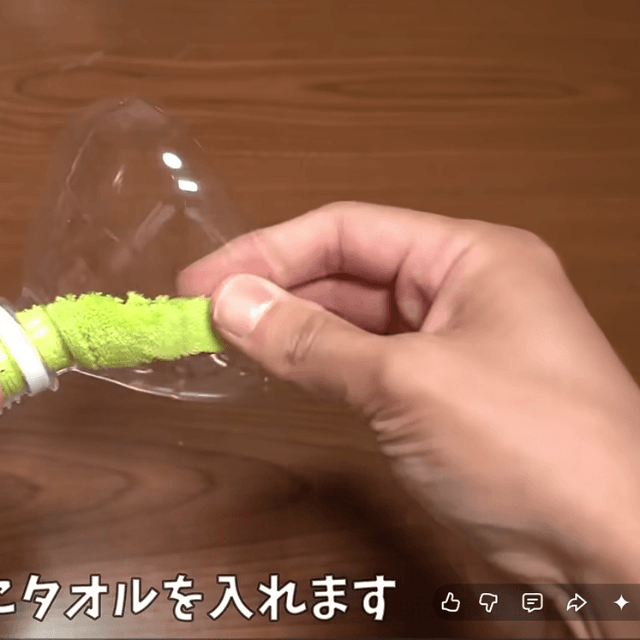 タオルの毛細管現象を利用し、常にちょうどいい水量補給される仕組み　画像提供：のりんごさん