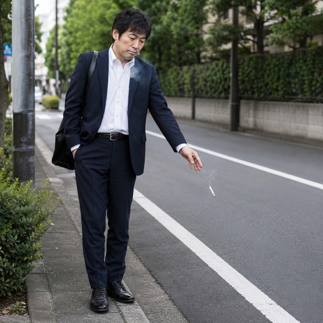タバコのポイ捨てが損害賠償問題に…　※この画像はAdobe Fireflyで作成したイメージです