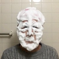 洗顔ものまねより、岸部一徳さん ※杉浦由梨さん提供